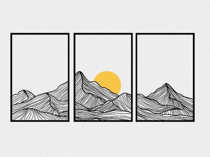 3D Sunrise Wall Art – Modular and Scalable Design