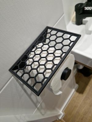 Toilet Paper Holder with Hexagon Shelf