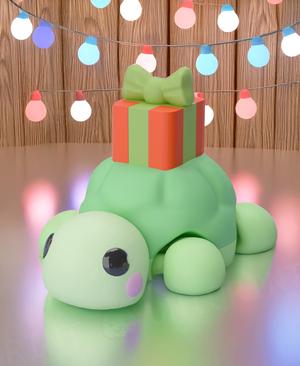 Flexi Xmas Turtle Keychain (Single Color)