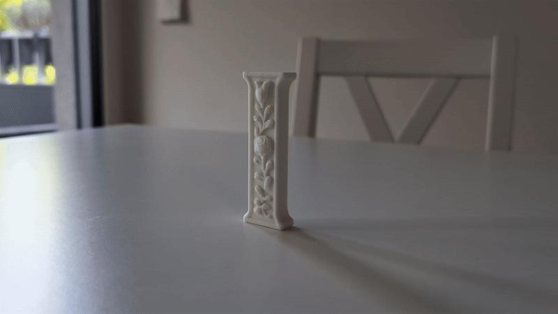 Standing Letter I in a Gypsum Floral Style