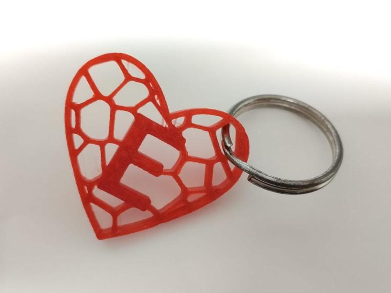 Letter and Heart Voronoi Keychain