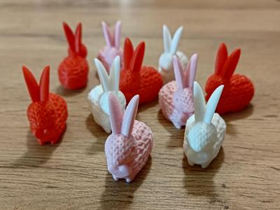 Mini knitted rabbit with heart