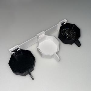 Moveable Wall-Mounted small parts storage organizer bins