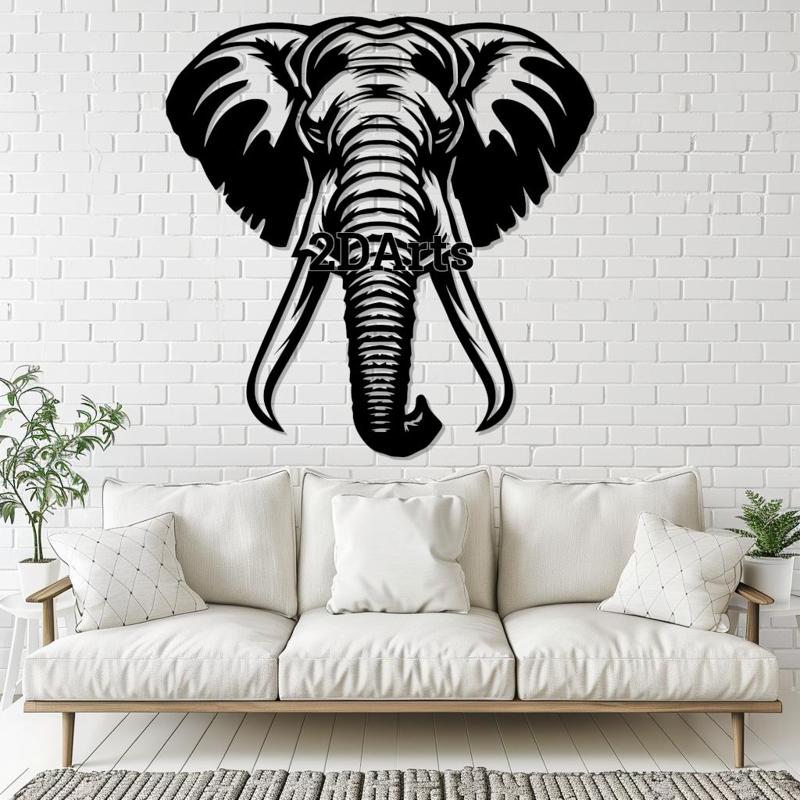 Elephant Head 2D Wall Art/Window Art