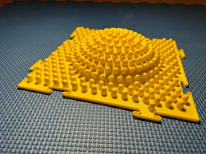Massage Puzzle Mat - Blunter Spikes on Hemisphere 240x240 mm