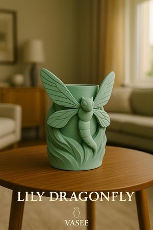 Dragonfly vase art organizer for airy elegance