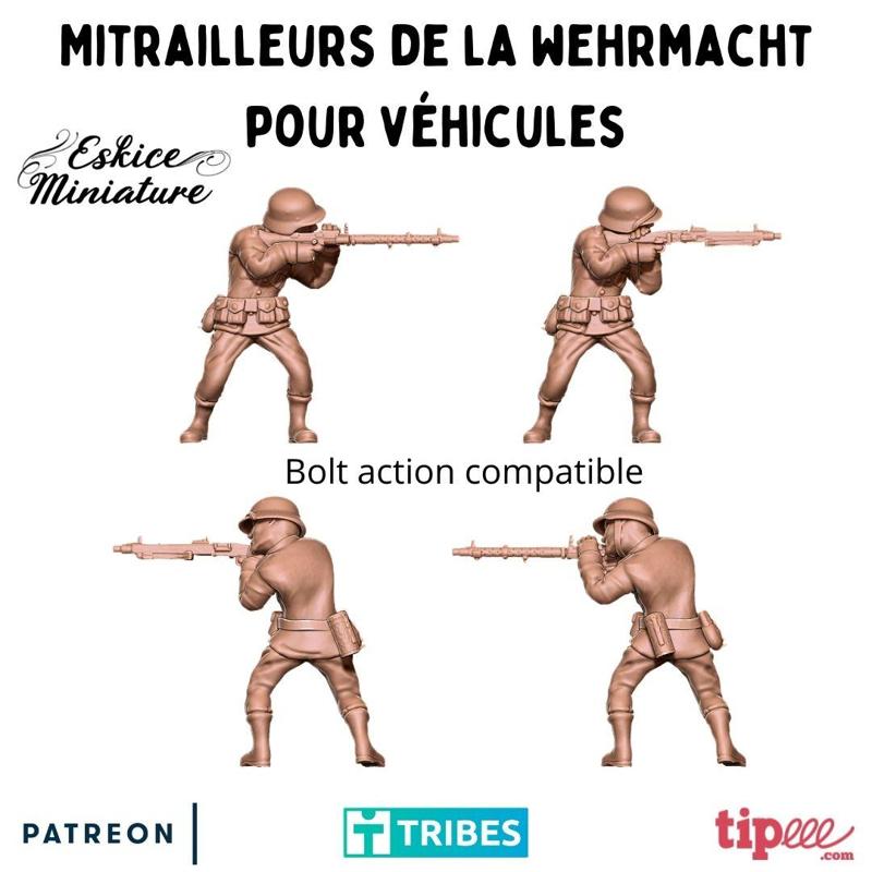 Wehrmacht gunners for vehicles - 28mm