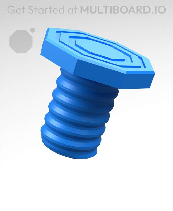 20 mm Mid Thread, Flat Head, Bolt