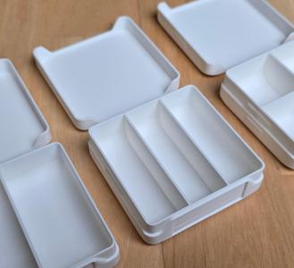 3x Divided Small Parts Storage Container