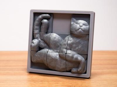 Sleeping cat slide puzzle