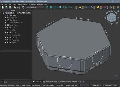 Hextraction - FreeCAD Blank Tile and Card Templates