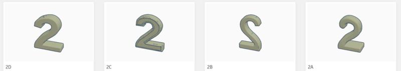 Four variants of 3D number 2