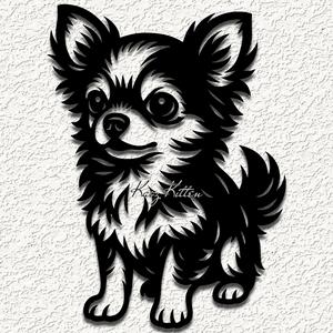 long haired chihuahua puppy dog wall art home decor