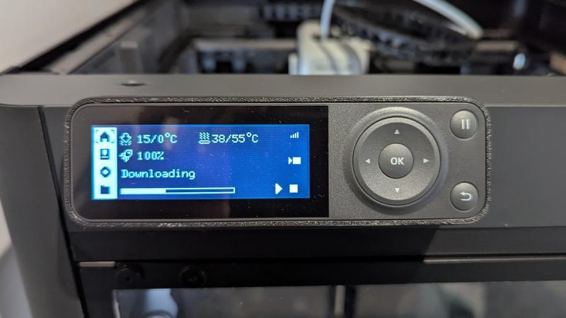 Bambu Lab P1P Screen Slimline Faceplate Frame With Detach Hole