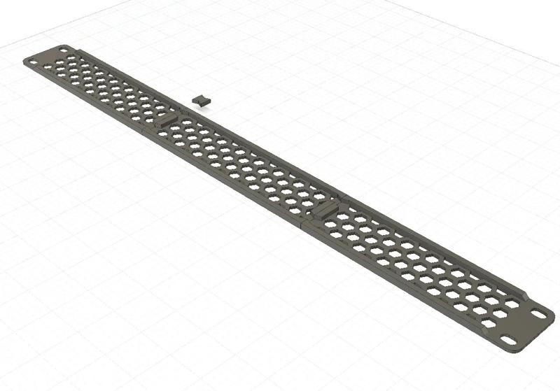 1U Server Rack Blank Panel with Hexagon Pattern   