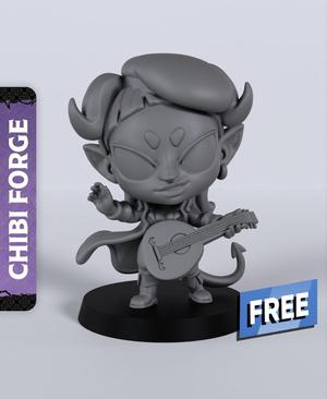 Female Tiefling Bard - With Free Dragon  - 5e DnD Inspired for RPG and Wargamers
