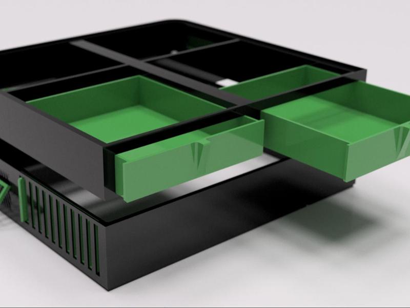 Top Glass Riser 2nd Floor with drawers