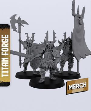 Mor-Zhal Knights on Foot - With Free Dragon  - 5e DnD Inspired for RPG and Wargamers