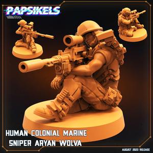 HUMAN COLONIAL MARINE SNIPER ARYAN WOLVA