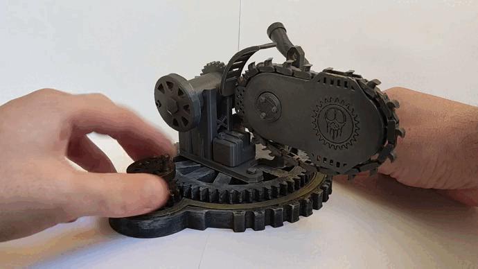 Articulated steampunk chainsaw