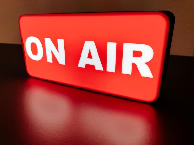 "ON AIR" sign lightbox