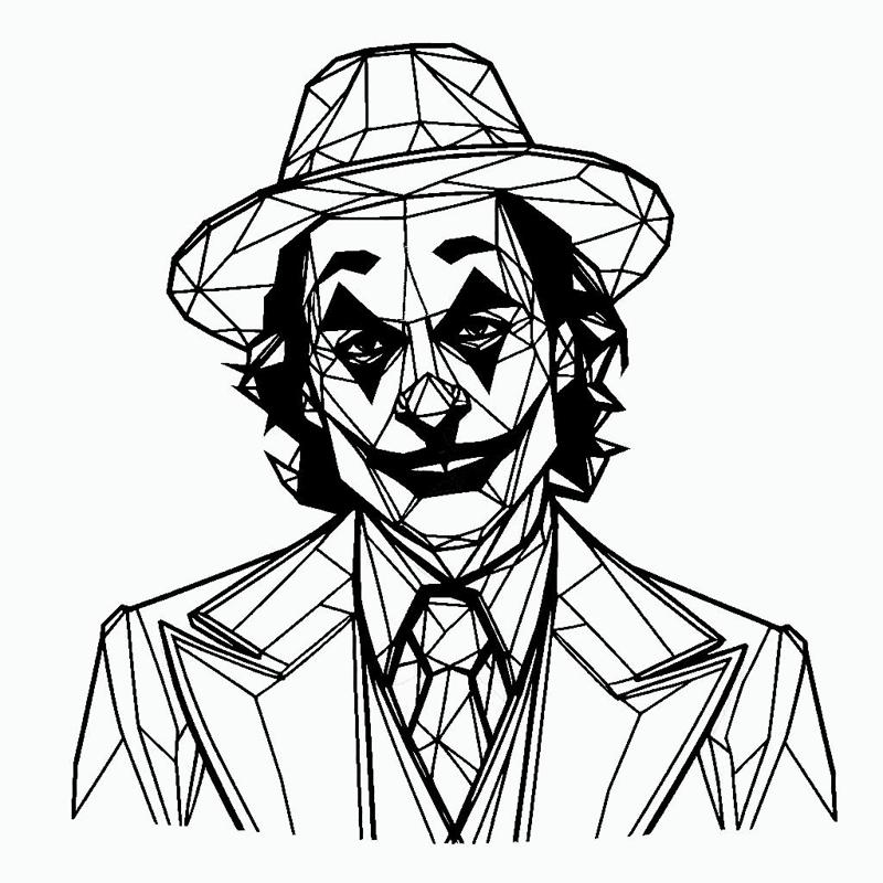 Joker Geometric Line Art