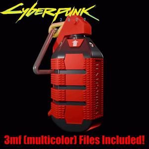 Cyberpunk 2077 F-GX Frag Grenade / Videogame Prop Replica 3mf Military Fun 3d print