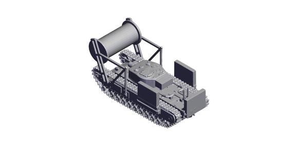 1/87 Scale CHURCHILL AVRE CARPET LAYER Mk.stl