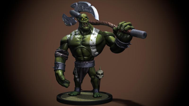Fantasy Orc miniature 3D print model