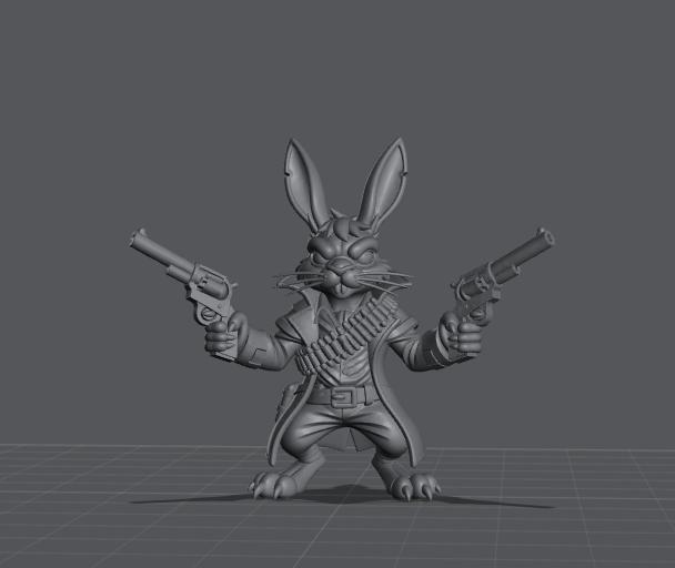 Thasselgrave Thorne , First Thump of the Hollow Warren, Bunny gunslinger rpg miniature v2