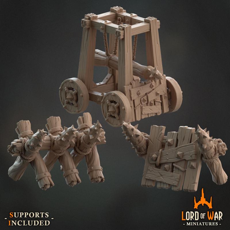 Ram Battering Wooden Walls Decors Bundle DnD (Presupported)