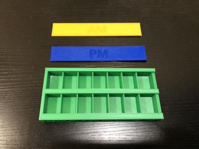 Pill Box 2x a day with AM and PM lid - remix