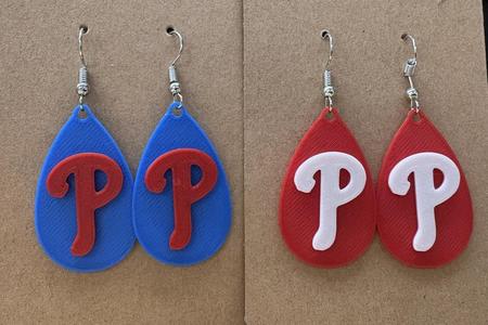 Phillies teardrop earrings