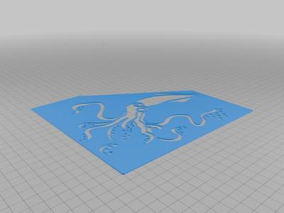 Large squid stencil