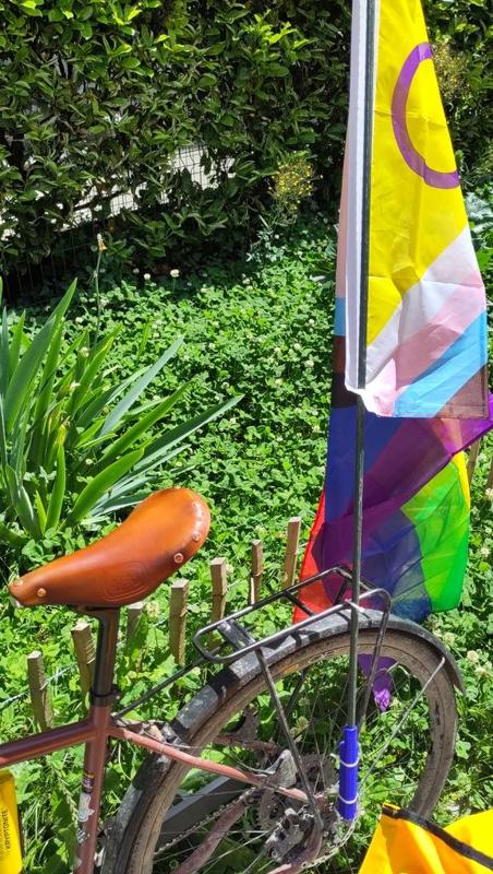 Flag holder for bike rack