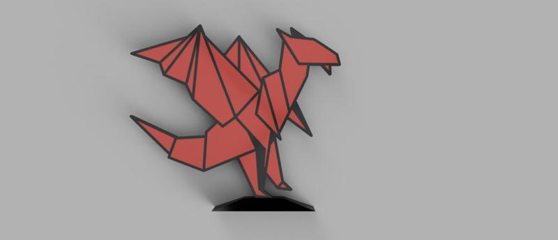 Low Poly Dragon Drache 2024 AMS + Colored Parts