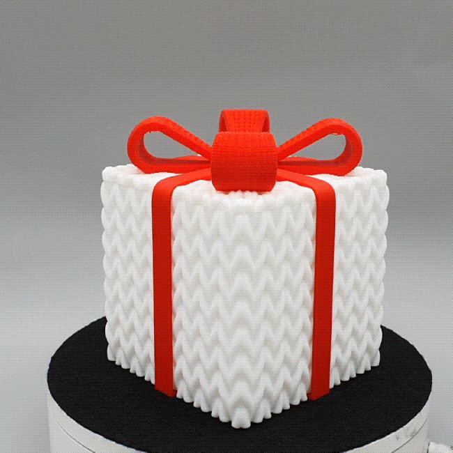 Multicolor Christmas Crochet Gift Box