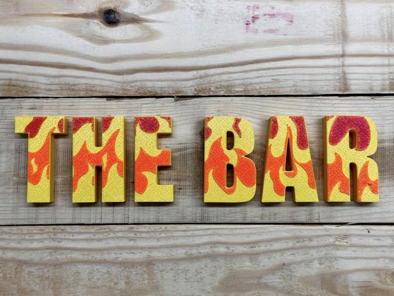 THE BAR - wall sign, fire edition