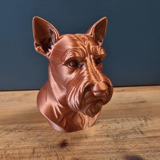 Miniature Schnauzer Bust – Realistic Dog Sculpture