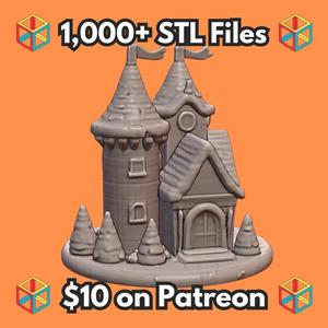 Fairy Garden Cozy Winter Castle with Snowy Towers MineeForm FDM 3D Print STL File