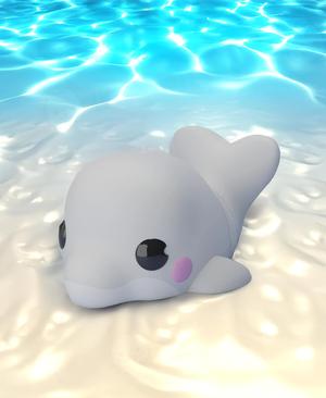 Flexi Beluga Whale Keychain (Single Color)