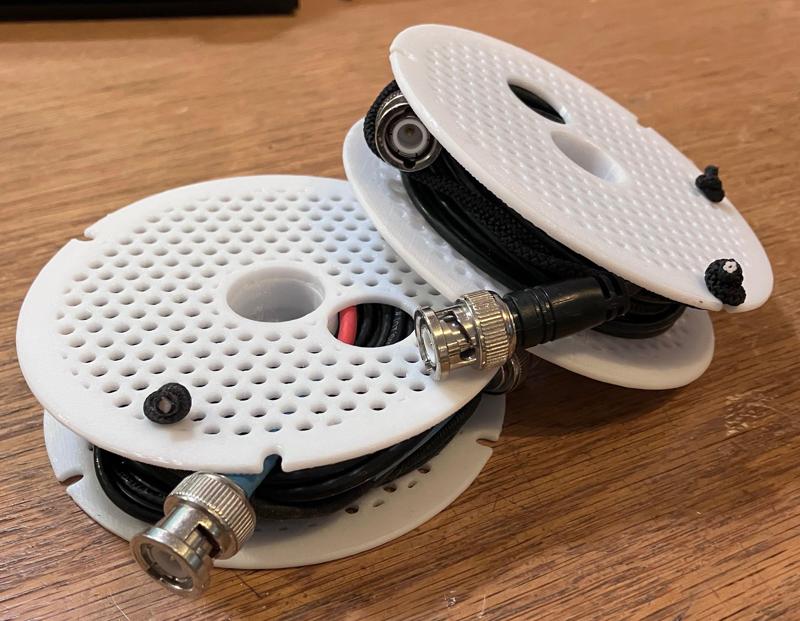 Finger reel for RG-174 coax