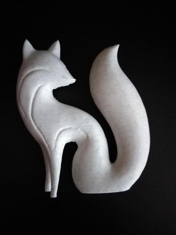 Minimalistic Fox scultpture by a.i - REMIX