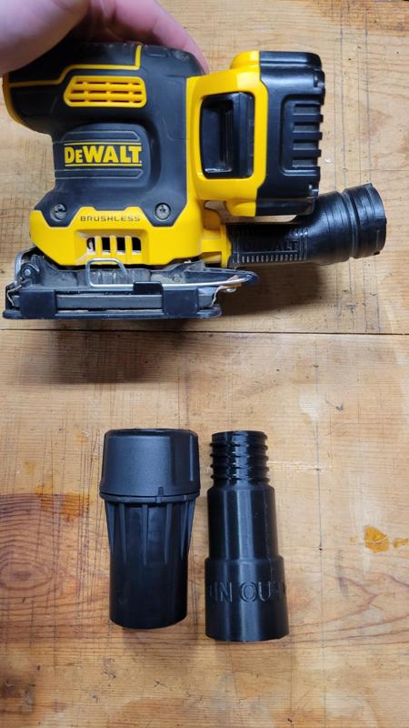 DeWalt sander planer to WetDryVac to DWV9000 Quick Twist lock adapter