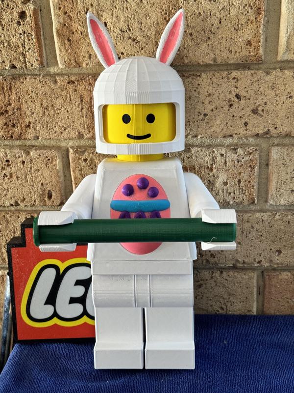 Easter Rabbit Lego Man Toilet Roll / towel holder