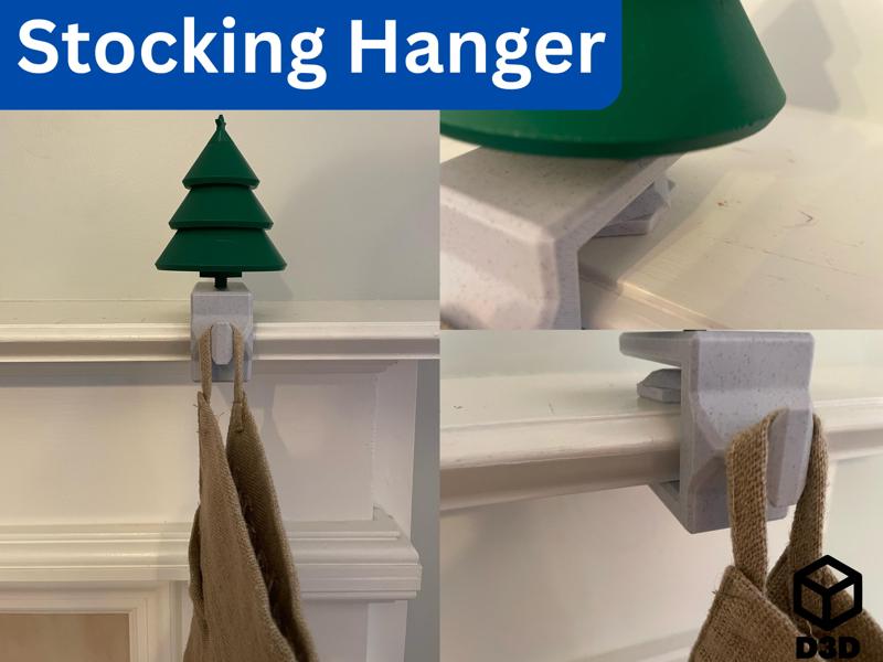 Clamping Christmas Tree Stocking Hanger V2
