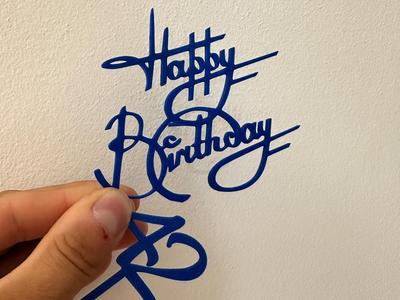 Happy birthday cake topper