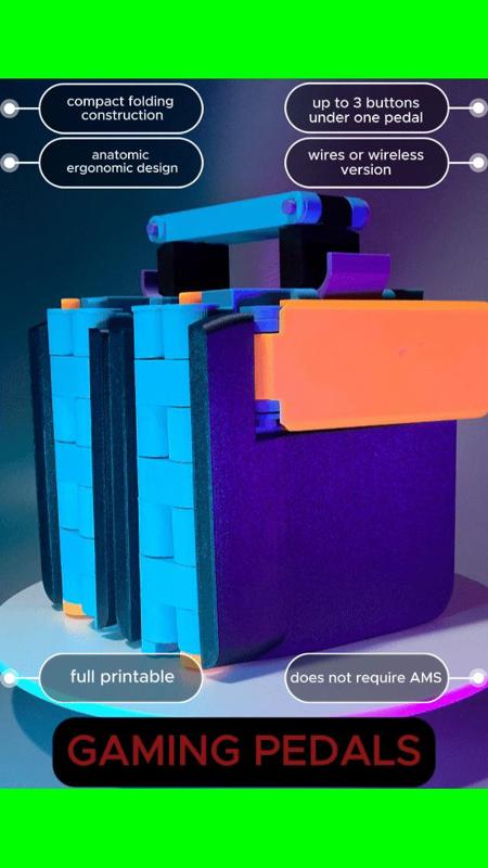 Full printable gaming pedals (multi buttons)