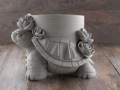 Turtle Planter with Succulent Design 