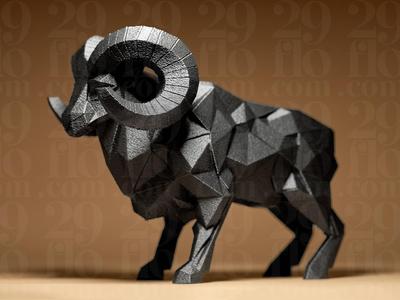 Geometric Ram Figurine